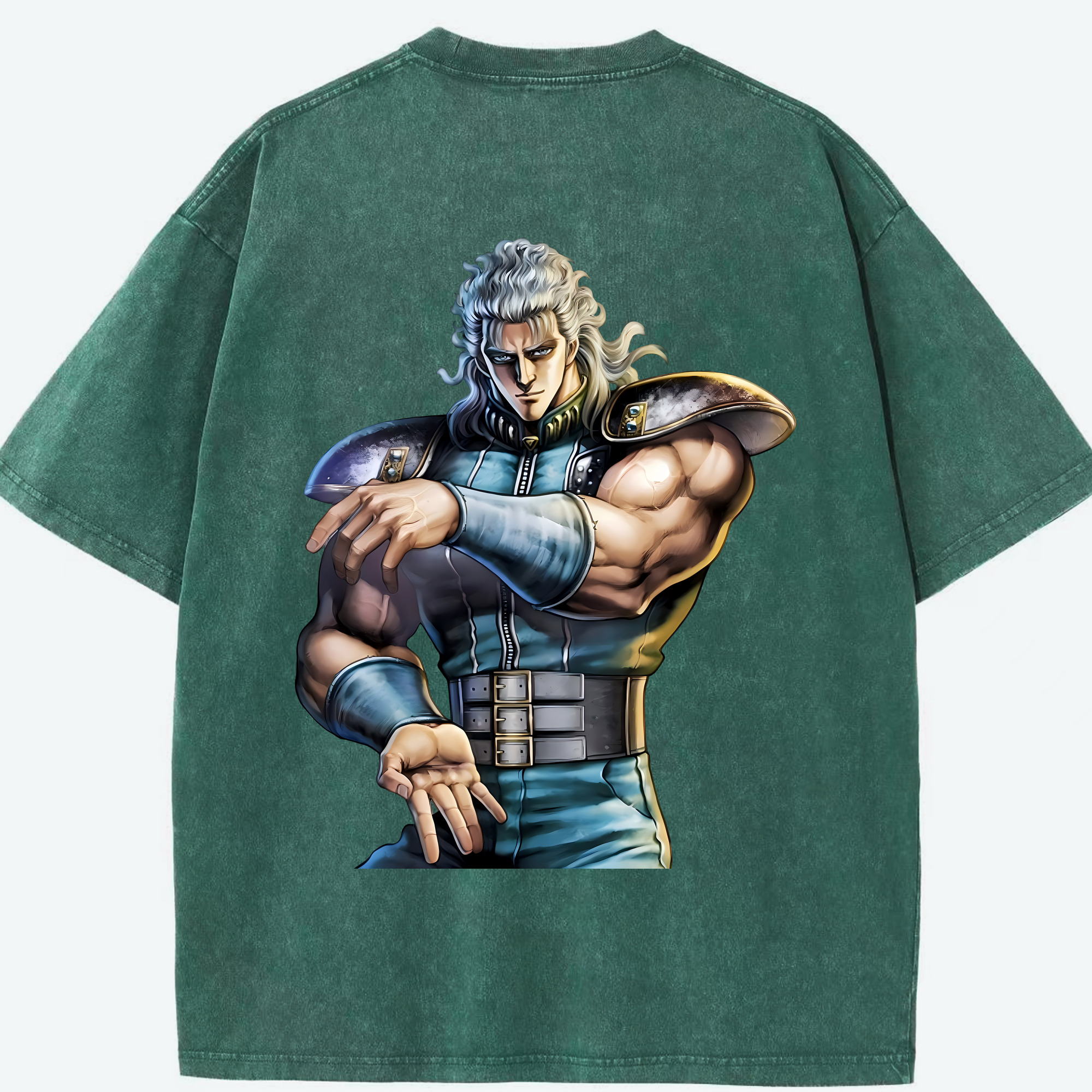 （画像用） 北斗の拳 Fist of the North Star 綿100% ヴィンテージ風 半袖Tシャツ（背面プリント）